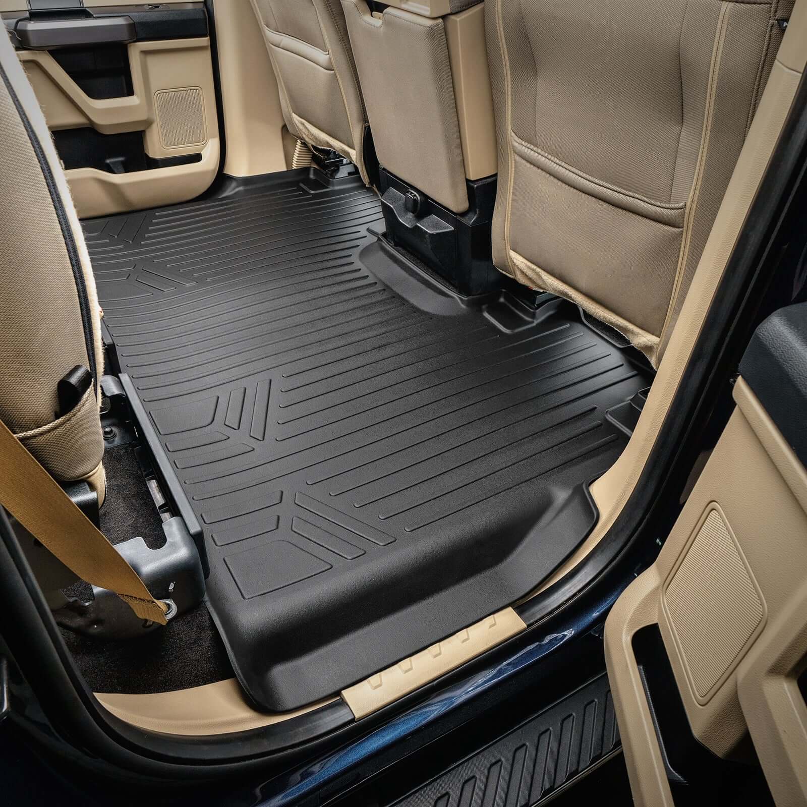 SMARTLINER Custom Fit Floor Liners For 2017-2025 Ford F-250|F-350 Super Crew Cab with 1st Row Bench Seat with Over The Hump Coverage and no 2nd Row Under Seat Storage Smartliner USA