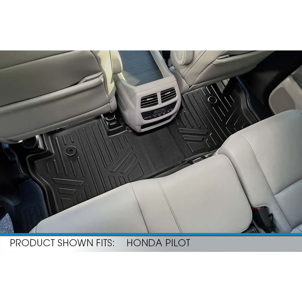 SMARTLINER Custom Fit Floor Liners For 2016-2022 Honda Pilot (8 Passenger Model) Smartliner USA