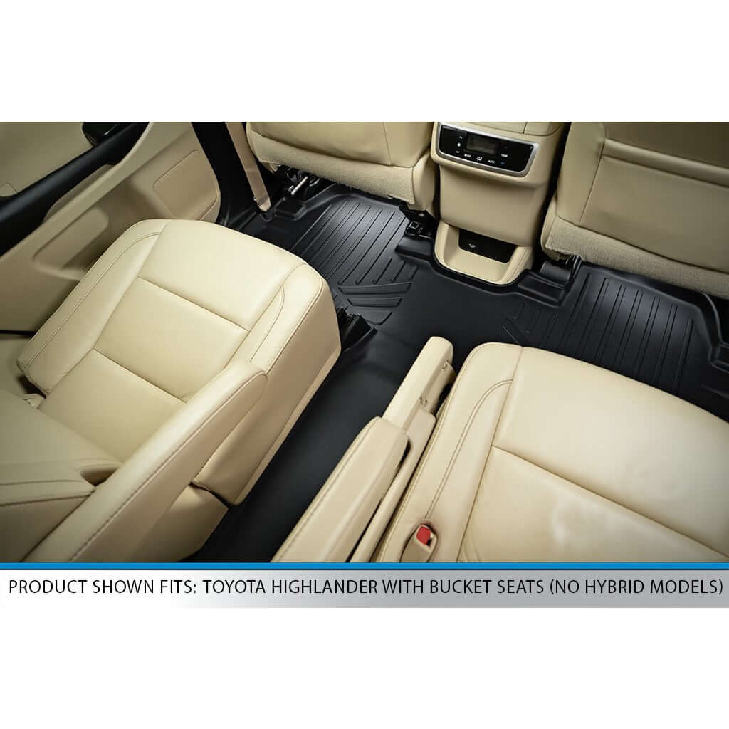 SMARTLINER Custom Fit Floor Liners For 2014-2019 Toyota Highlander with 2nd Row Bucket Seats (No Hybrid Models) Smartliner USA