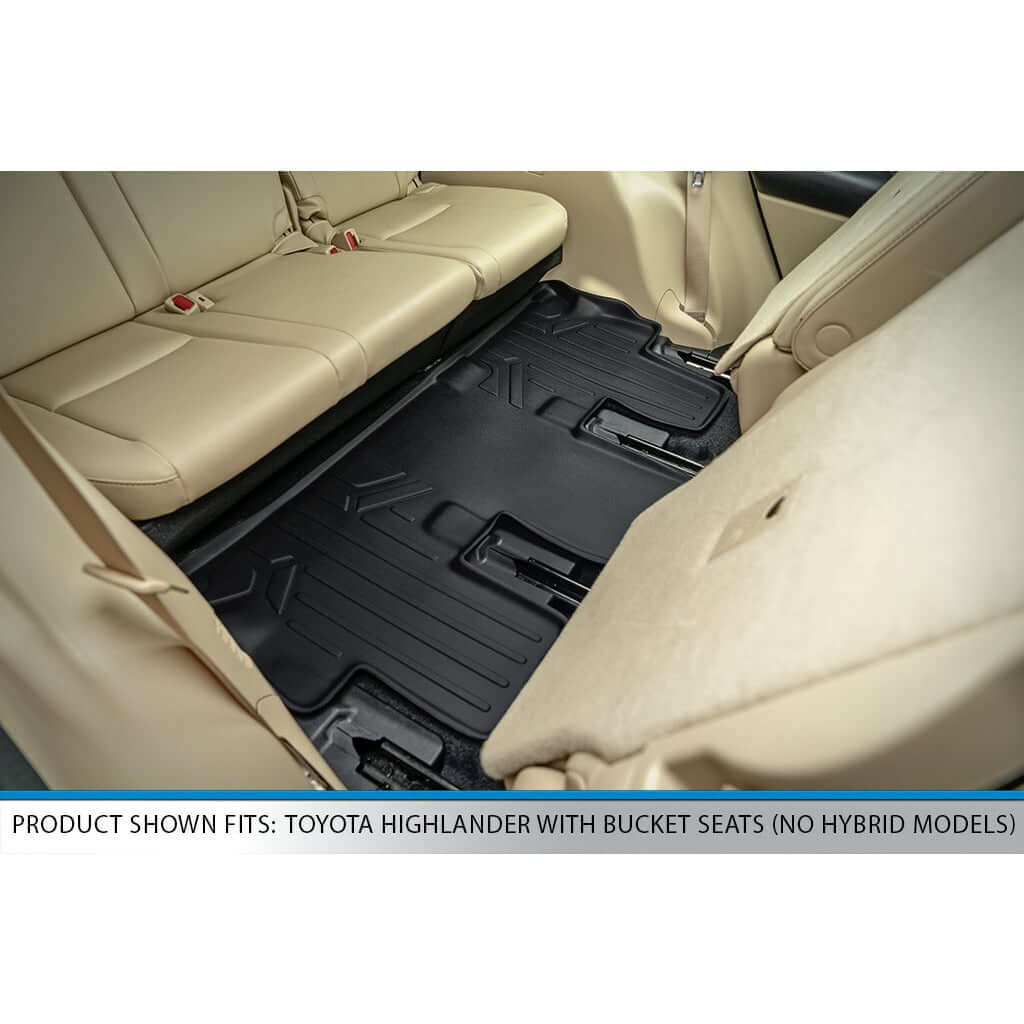 SMARTLINER Custom Fit Floor Liners For 2014-2019 Toyota Highlander with 2nd Row Bucket Seats (No Hybrid Models) Smartliner USA