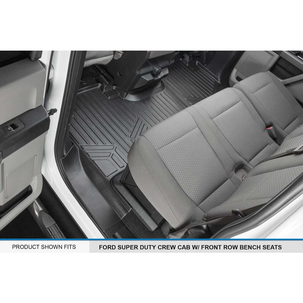 SMARTLINER Custom Fit Floor Liners For 2017-2025 Ford F-250/F-350 Super Duty Crew Cab with 1st Row Bench Seat Smartliner USA