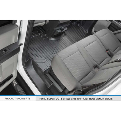 SMARTLINER Custom Fit Floor Liners For 2017-2025 Ford F-250/F-350 Super Duty Crew Cab with 1st Row Bench Seat Smartliner USA