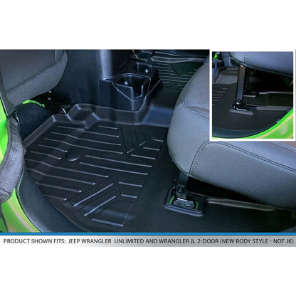 SMARTLINER Custom Fit Floor Liners For 2018-2024 Wrangler JL Unlimited (No Sub and No Flat Load Floor) Smartliner USA