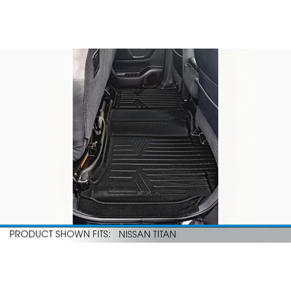 SMARTLINER Custom Fit Floor Liners For Crew Cab 2017-2024 Nissan Titan With Bench Seat and No Under-Seat Storage Smartliner USA