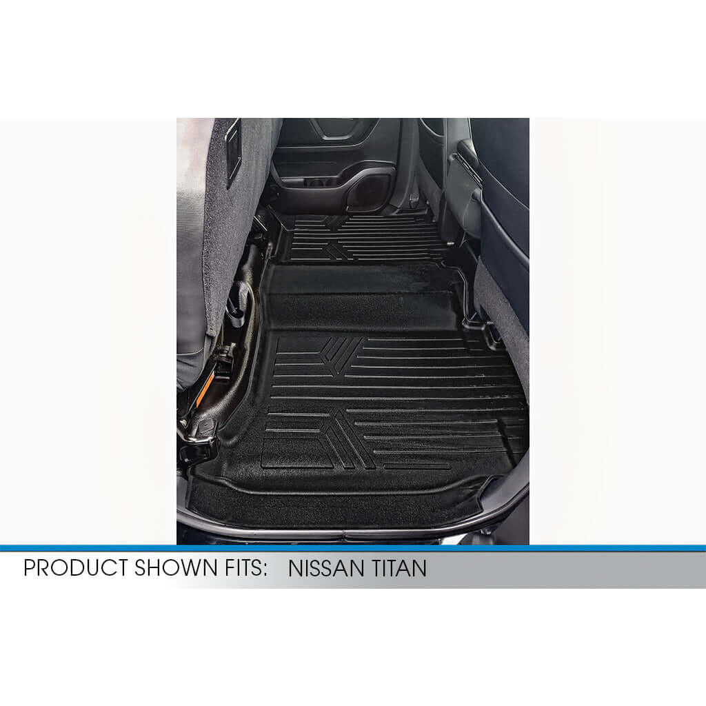 SMARTLINER Custom Fit Floor Liners For 2017-2024 Nissan Titan XD Crew Cab with 1st Row Bench Seat No Underseat ToolBox Smartliner USA