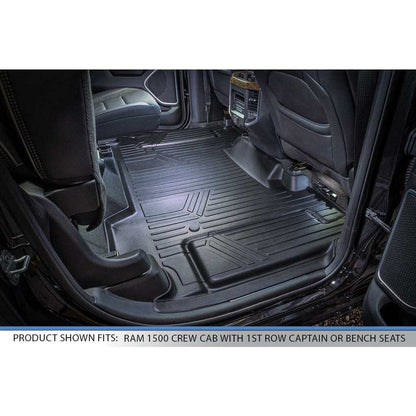 SMARTLINER Custom Fit Floor Liners For 2019 - 2024 Ram 1500 Crew Cab Vinyl Flooring without Rear Underseat Storage Box Smartliner USA