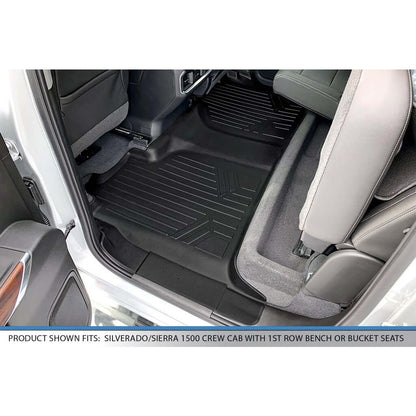 SMARTLINER Custom Fit Floor Liners For 2019-2022 Silverado/Sierra 2500/3500 Crew Cab with 1st Row Bench Seat Smartliner USA