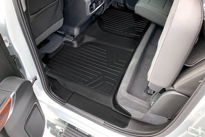 SMARTLINER Custom Fit Floor Liners Compatible With 2020-2025 Chevrolet Silverado 2500 HD | 3500 HD (Crew Cab|Vinyl Flooring|1st Row Bench Seats|Without Over the Hump Coverage|with 2nd Row Underseat Storage) Smartliner USA