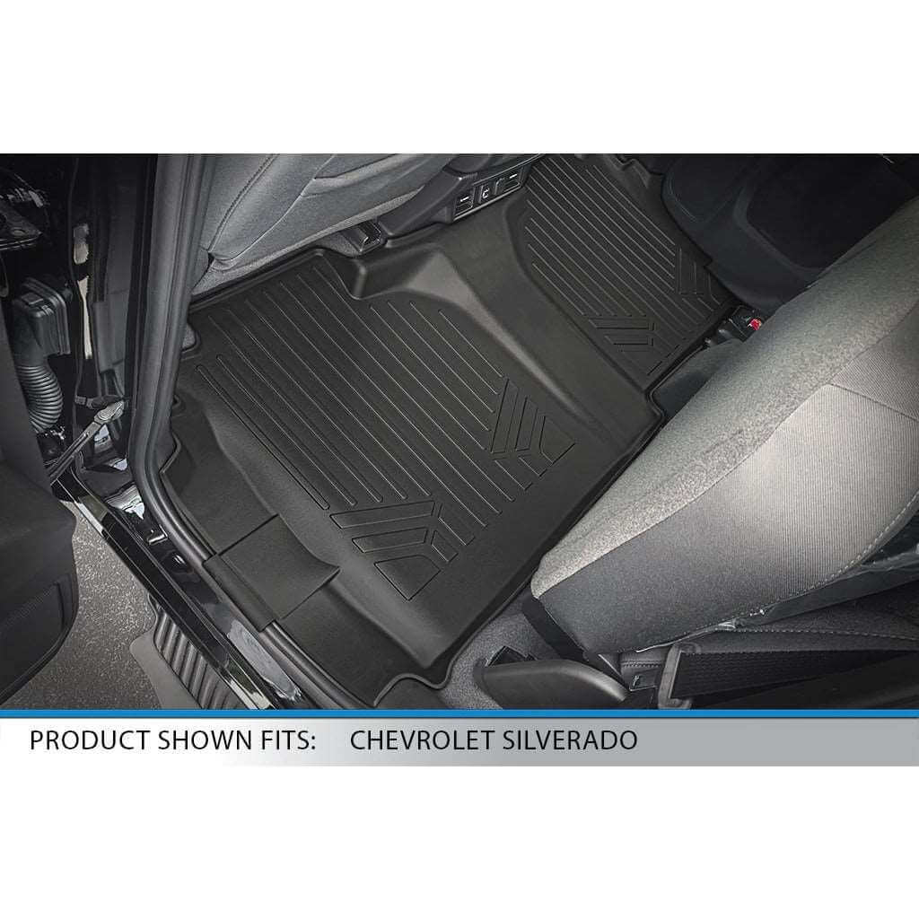 Smart Trim™ Custom Fit Floor Liners For 19-21 Silverado/Sierra 1500 Double Cab without Rear Underseat Toolbox Smartliner USA