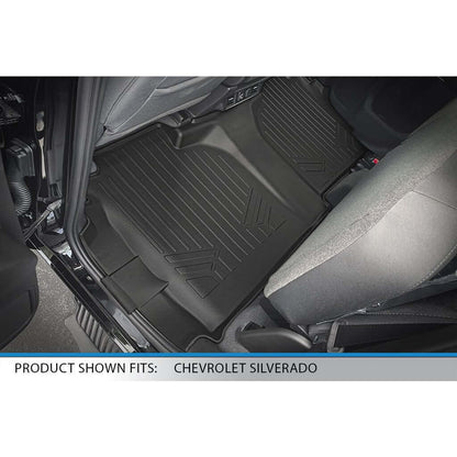 SMARTLINER Custom Fit Floor Liners For 2019-2024 GMC Sierra 1500 Double Cab with Carpet Flooring and 1st Row Bench Seat and OTH Coverage (without 2nd Row Under Seat Storage) Smartliner USA