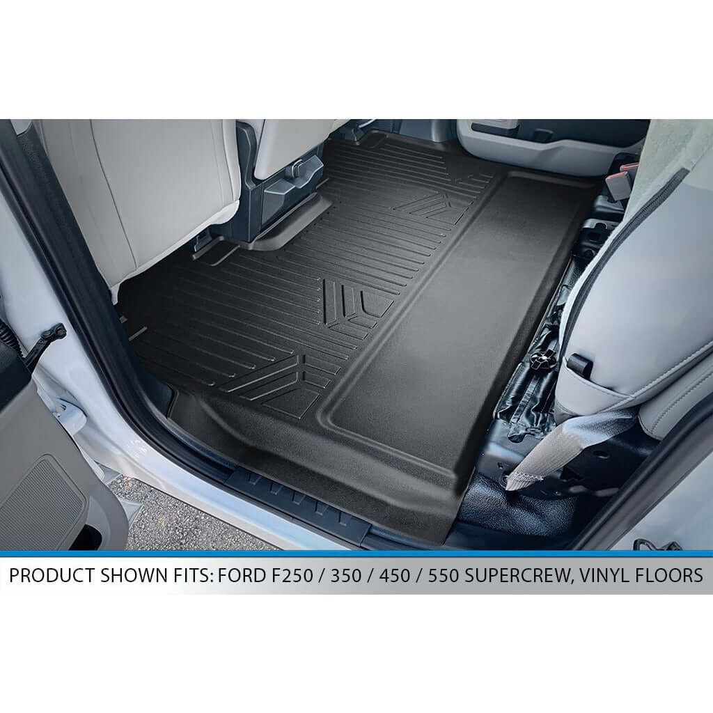 SMARTLINER Custom Fit Floor Liners For 2017-2025 Ford Super Duty Crew with Vinyl Flooring and 2nd Row Bench Seat Smartliner USA
