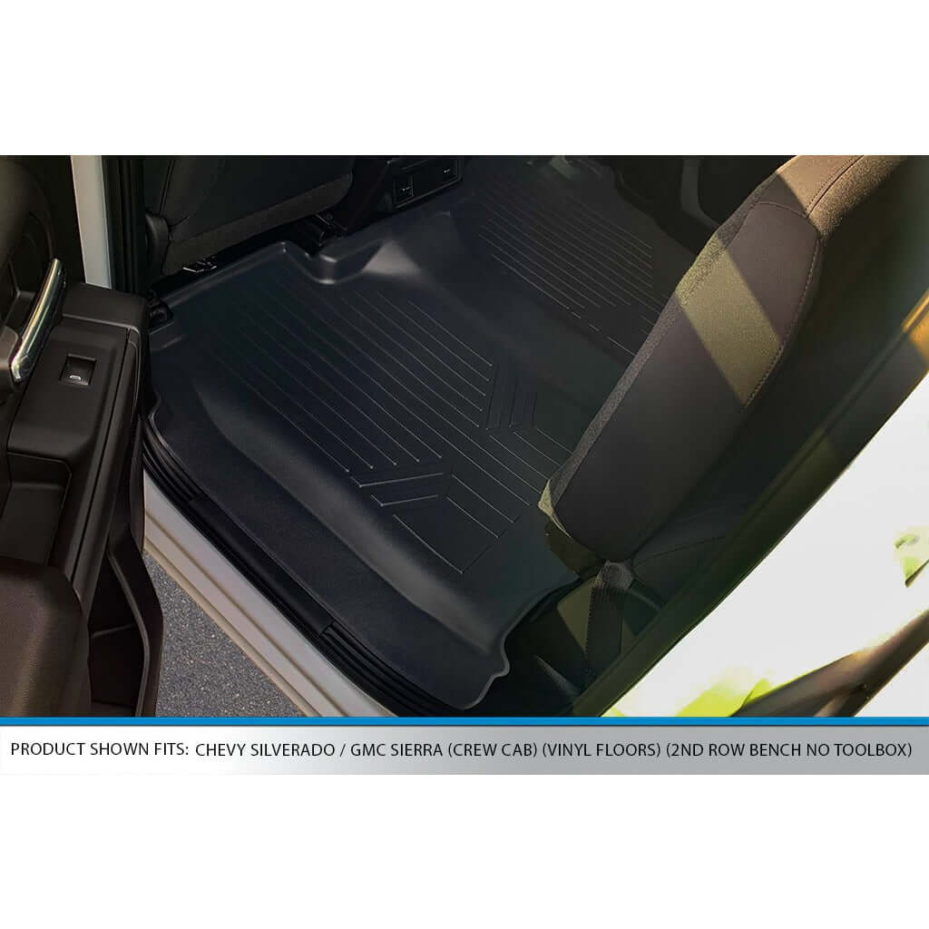 SmartCoverage™ Custom Fit Floor Liners For 2019-2024 Silverado/Sierra 1500 Crew Cab With 1st Row Bucket Seats & Vinyl Floor Smartliner USA