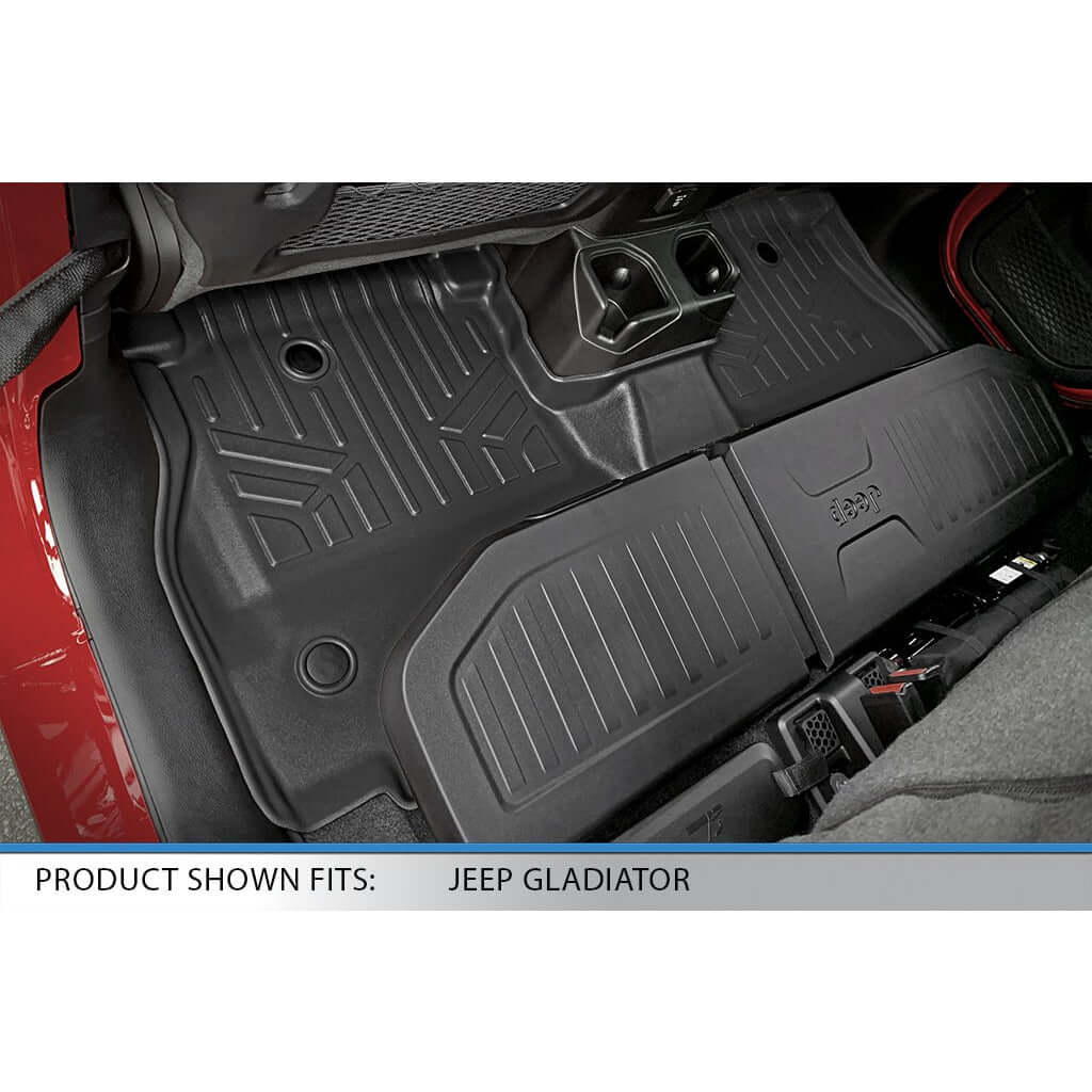 SmartCoverage™ Custom Fit Floor Liners For 2020-2025 Jeep Gladiator with Lockable Rear Underseat Storage Smartliner USA