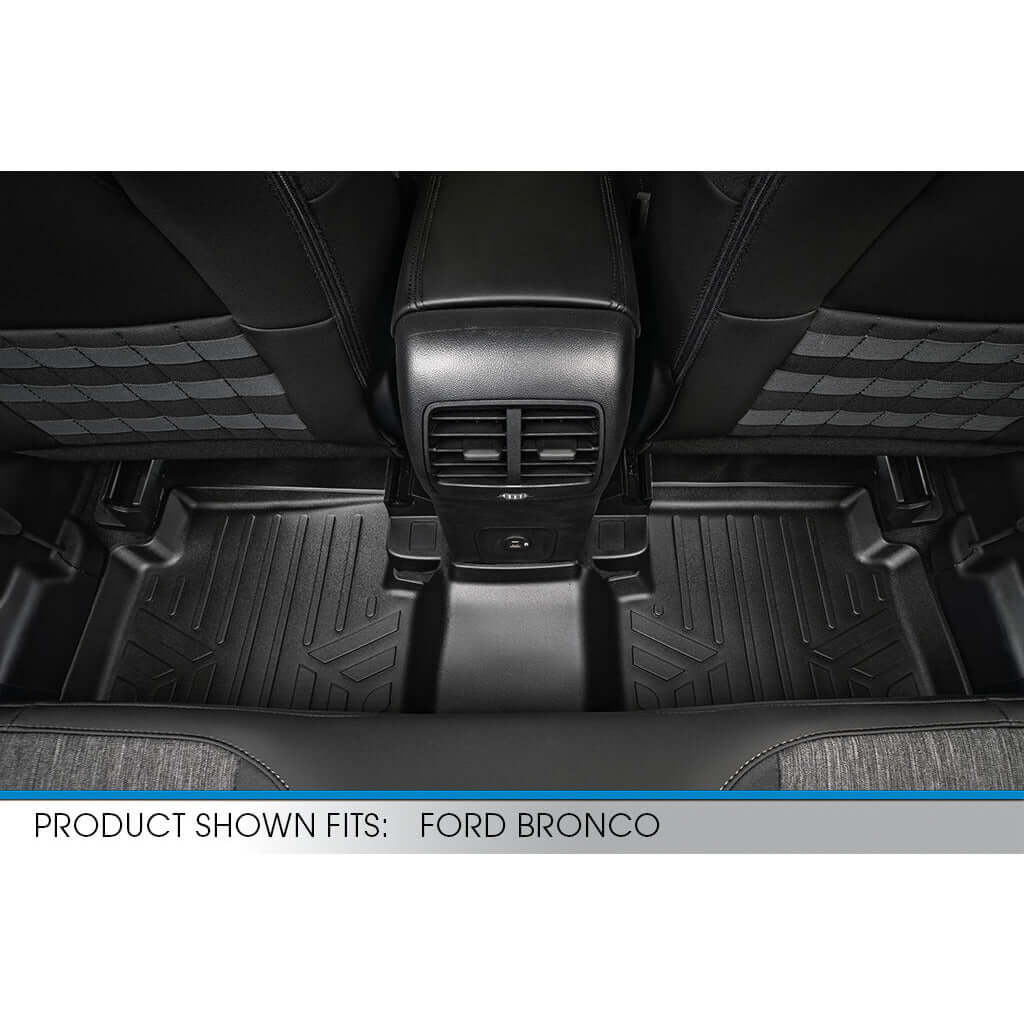 SMARTLINER Custom Fit Floor Liners For 2021-2025 Ford Bronco Sport W/O Rear Bump (Rubber Flooring) Smartliner USA