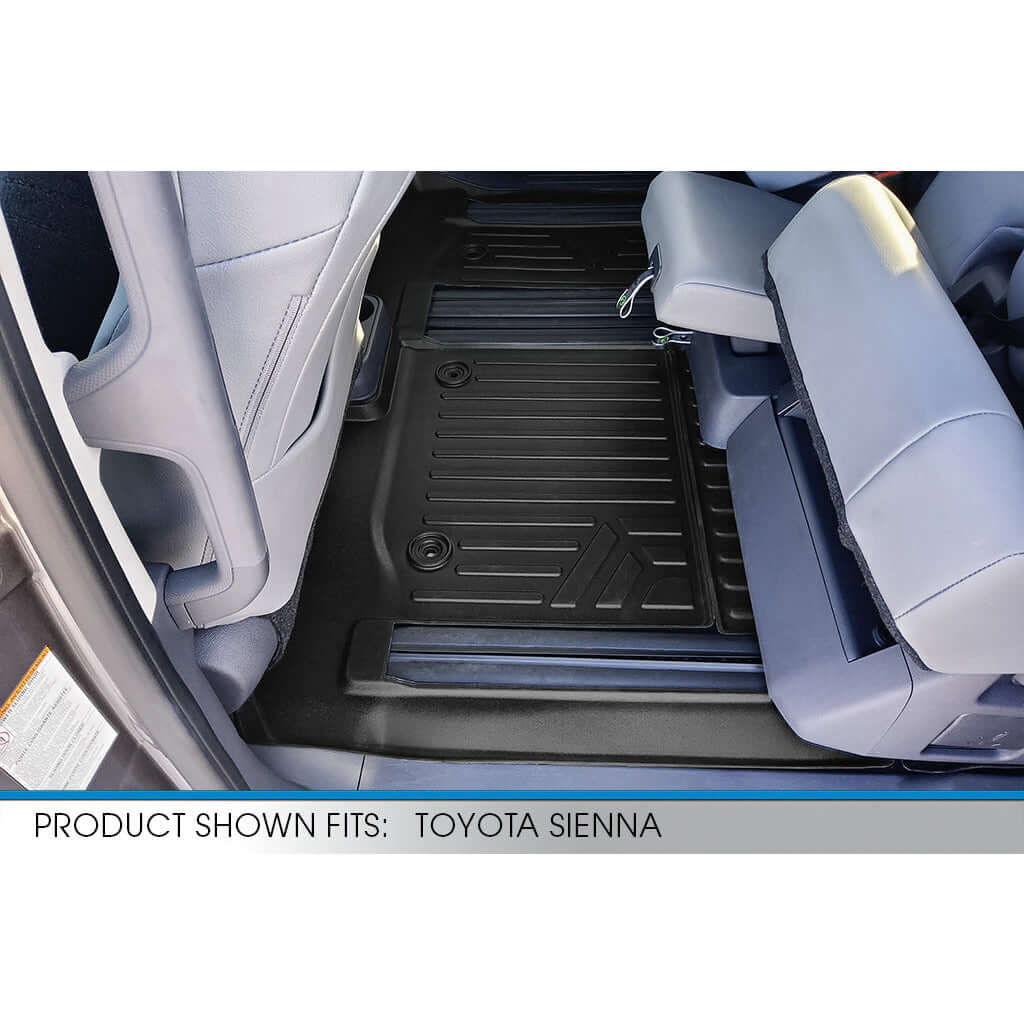 SMARTLINER Custom Fit Floor Liners For 2021-2025 Toyota Sienna with 2nd Row Bench Seat no Spare Tire Smartliner USA