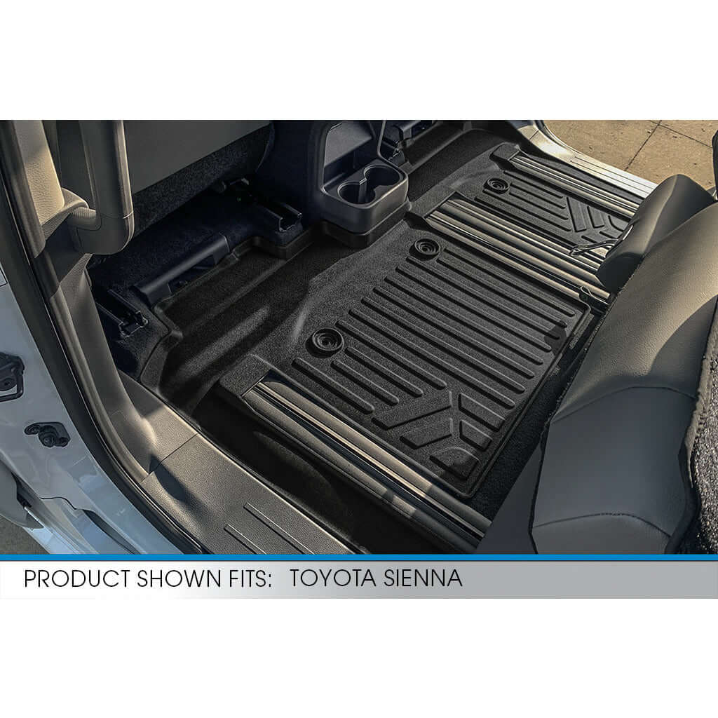 SMARTLINER Custom Fit Floor Liners For 2021-2025 Toyota Sienna with 2nd Row Bench Seat no Spare Tire Smartliner USA