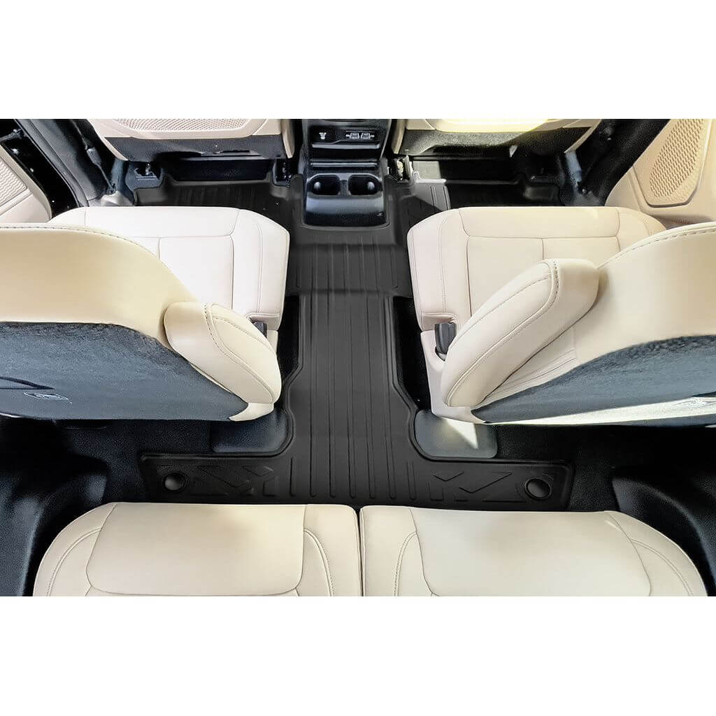 SMARTLINER Custom Fit Floor Liners For 2021-2025 Jeep Grand Cherokee L with 2nd Row Bucket Seat No Center Console with in between Coverage Smartliner USA