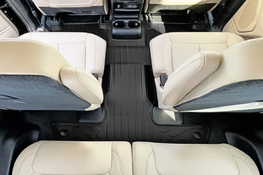 SMARTLINER Custom Fit Floor Liners For 2021-2025 Jeep Grand Cherokee L with 2nd Row Bucket Seat No Center Console with in between Coverage (No subwoofer) Smartliner USA