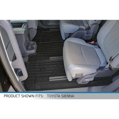 SMARTLINER Custom Fit Floor Liners For 2021-2025 Toyota Sienna with 2nd Row Bucket Seats and Spare Tire Smartliner USA