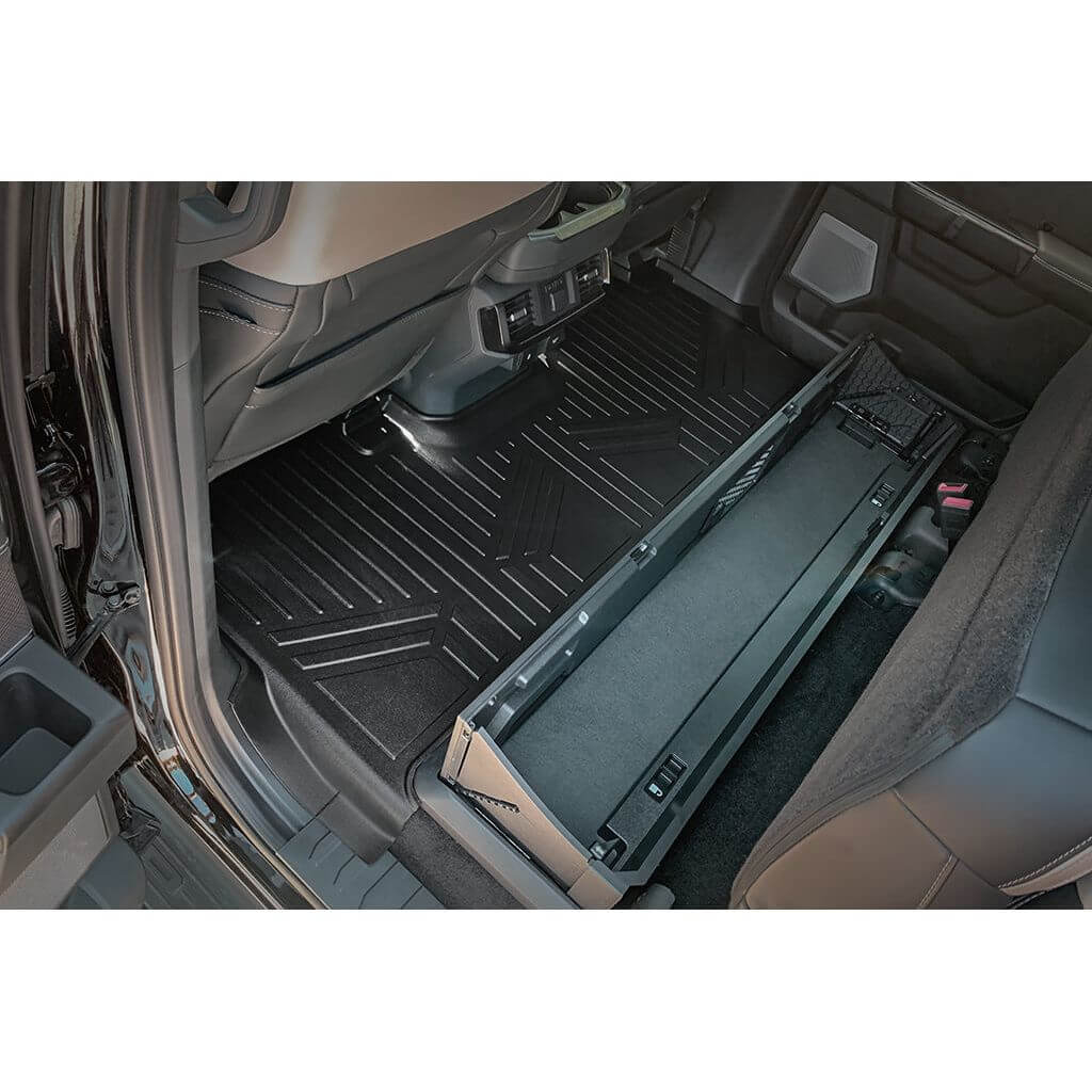 SmartCoverage™ Custom Fit Floor Liners For 2015-2025 Ford F-150 with 1st Row Bucket Seats & OEM 2nd Row Under Seat Storage Smartliner USA