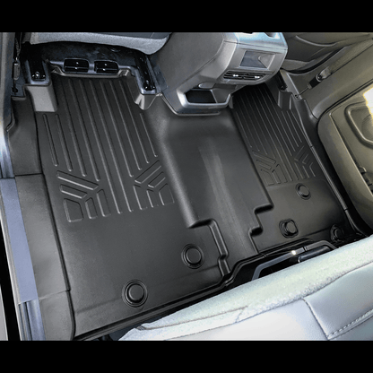 SMARTLINER Custom Fit Floor Mat Liner Set Compatible With 2024 Chevrolet Silverado EV Fits Vinyl floor Bucket Seat models, 3WR (Work Truck Trim) Smartliner USA