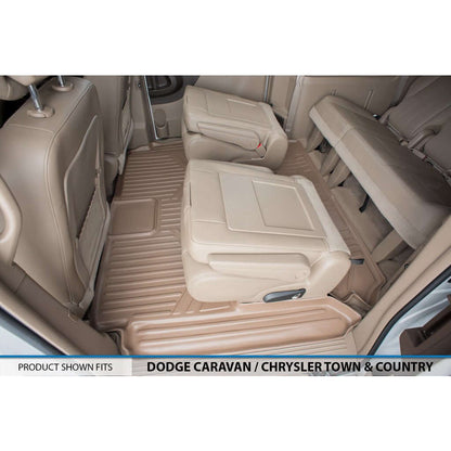 Smart Trim™ Custom Fit Floor Liners For 2013-2020 Dodge Grand Caravan with 2nd Row Bucket Seats and 1st Row Super Console Smartliner USA