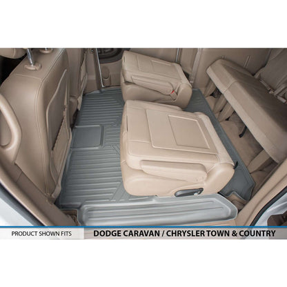 Smart Trim™ Custom Fit Floor Liners For 2013-2020 Dodge Grand Caravan with 2nd Row Bucket Seats and 1st Row Super Console Smartliner USA