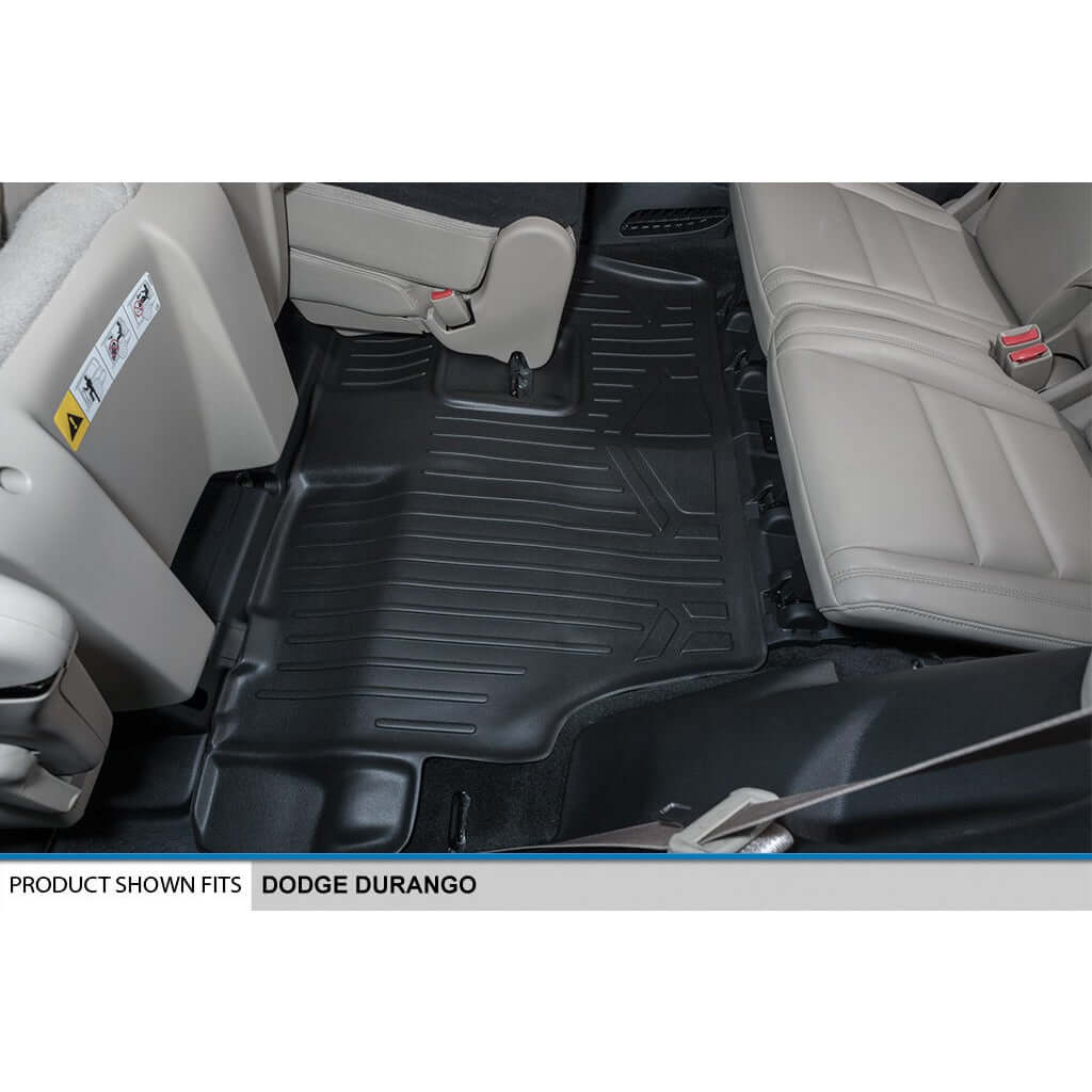 Smart Trim™ Custom Fit Floor Liners For 2013-16 Durango with 1st Row Dual Floor Hooks & 2nd Row Bench Seat Smartliner USA