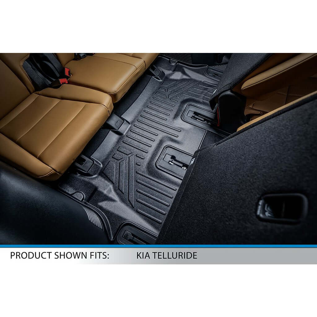 SMARTLINER Custom Fit Floor Liners For 2020-2025 Kia Telluride with 2nd Row Bench Seat Smartliner USA