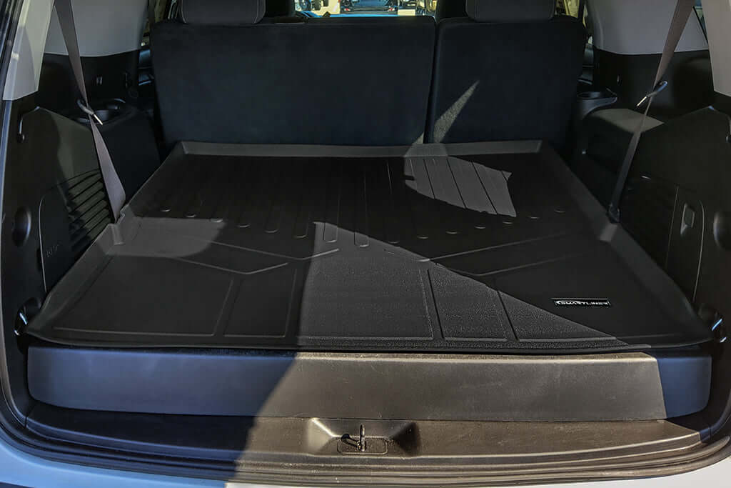 SMARTLINER Custom Fit Floor Mats 3 Rows and Cargo Liner Behind 2nd Row Set Black 2015 - 2020 Tahoe / Yukon with 2nd Row Bench Seats Smartliner USA