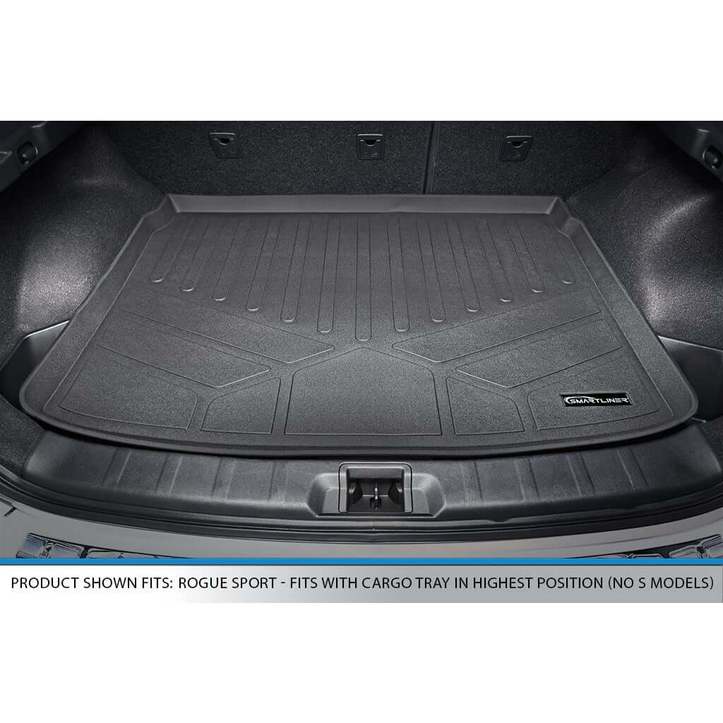 SMARTLINER Custom Fit Floor Liners For 2017-2024 Nissan Rogue Sport - Factory Cargo Tray in Highest Position (No S Models) Smartliner USA