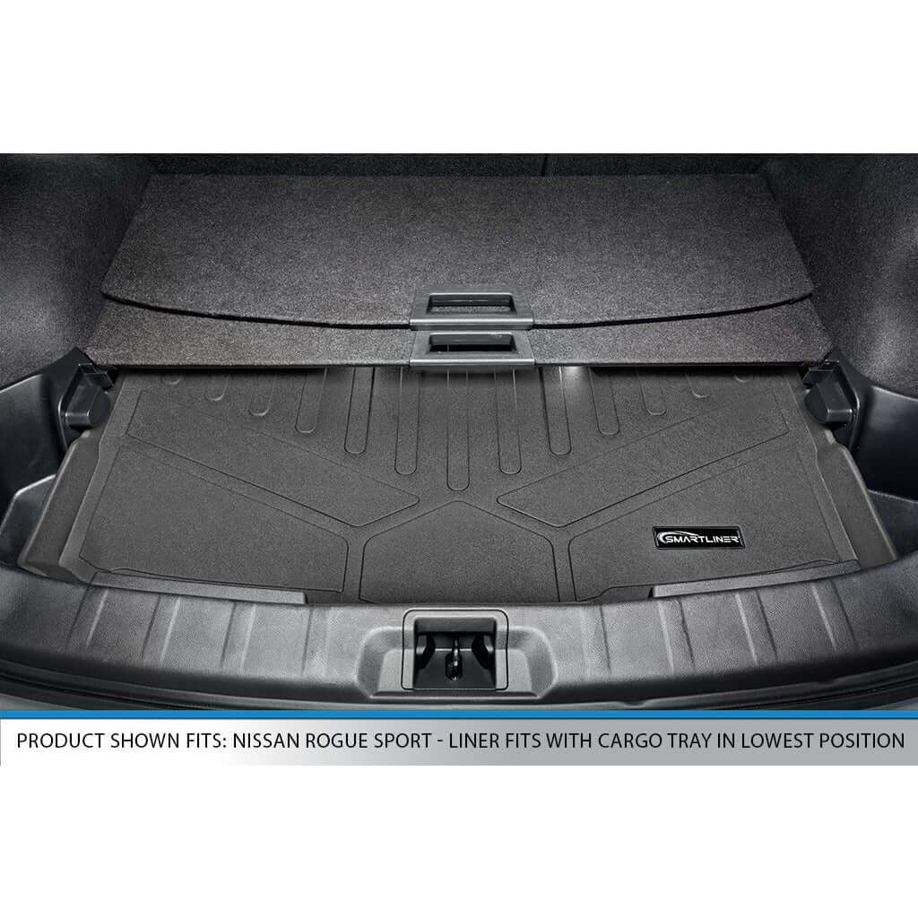 SMARTLINER Custom Fit Floor Liners For 2017-2024 Nissan Rogue Sport - Factory Cargo Tray in Lowest Position Smartliner USA
