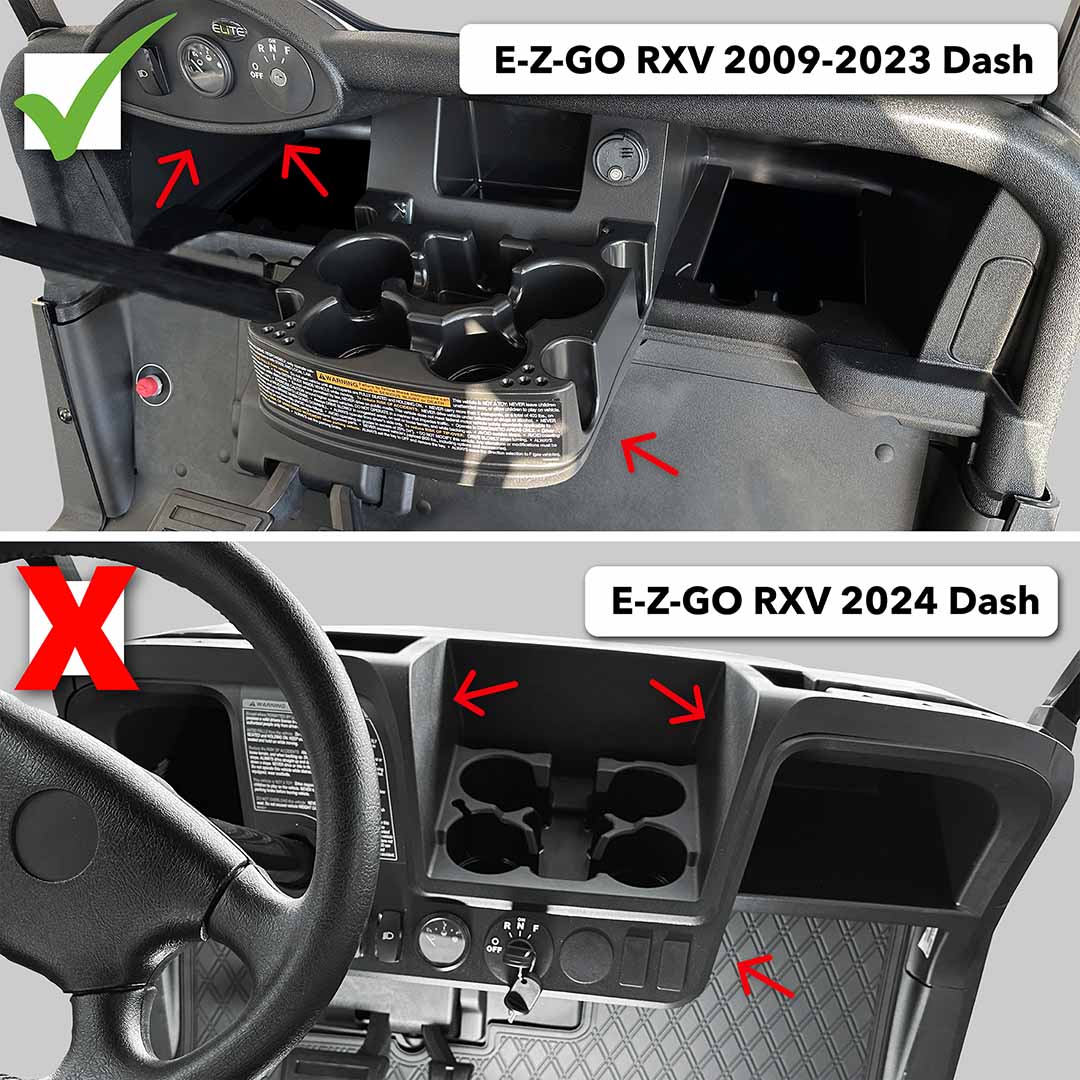 Red trim- E-Z-GO RXV Dash Mat - Fits RXV Trims (2009 - 2022) - PRO Series #trim-color_red-trim