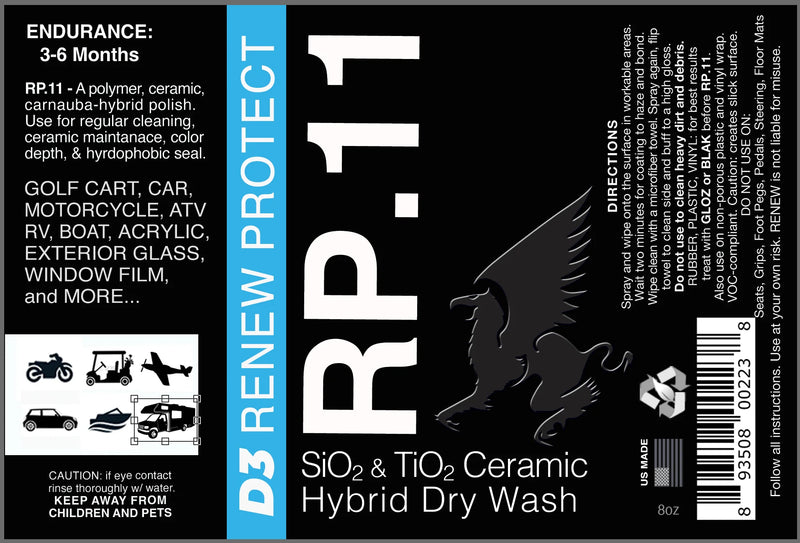 RENEW PROTECT - RP.11 Ceramic Dry Wash Spray - Quick Detailer Spray