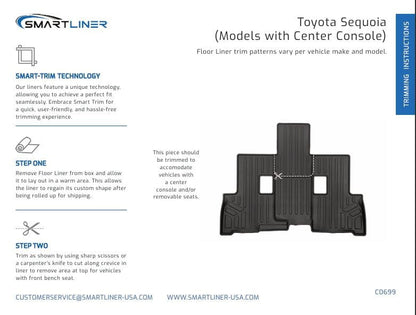 SMARTLINER Custom Fit Floor Liners For 2023-2025 Toyota Sequoia (7 Passenger Model without Center Console) Smartliner USA
