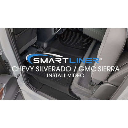 SMARTLINER Custom Fit Floor Liners For 2019-2024 GMC Sierra 1500 Double Cab with Carpet Flooring and 1st Row Bench Seat without OTH (with 2nd Row Under Seat Storage) Smartliner USA