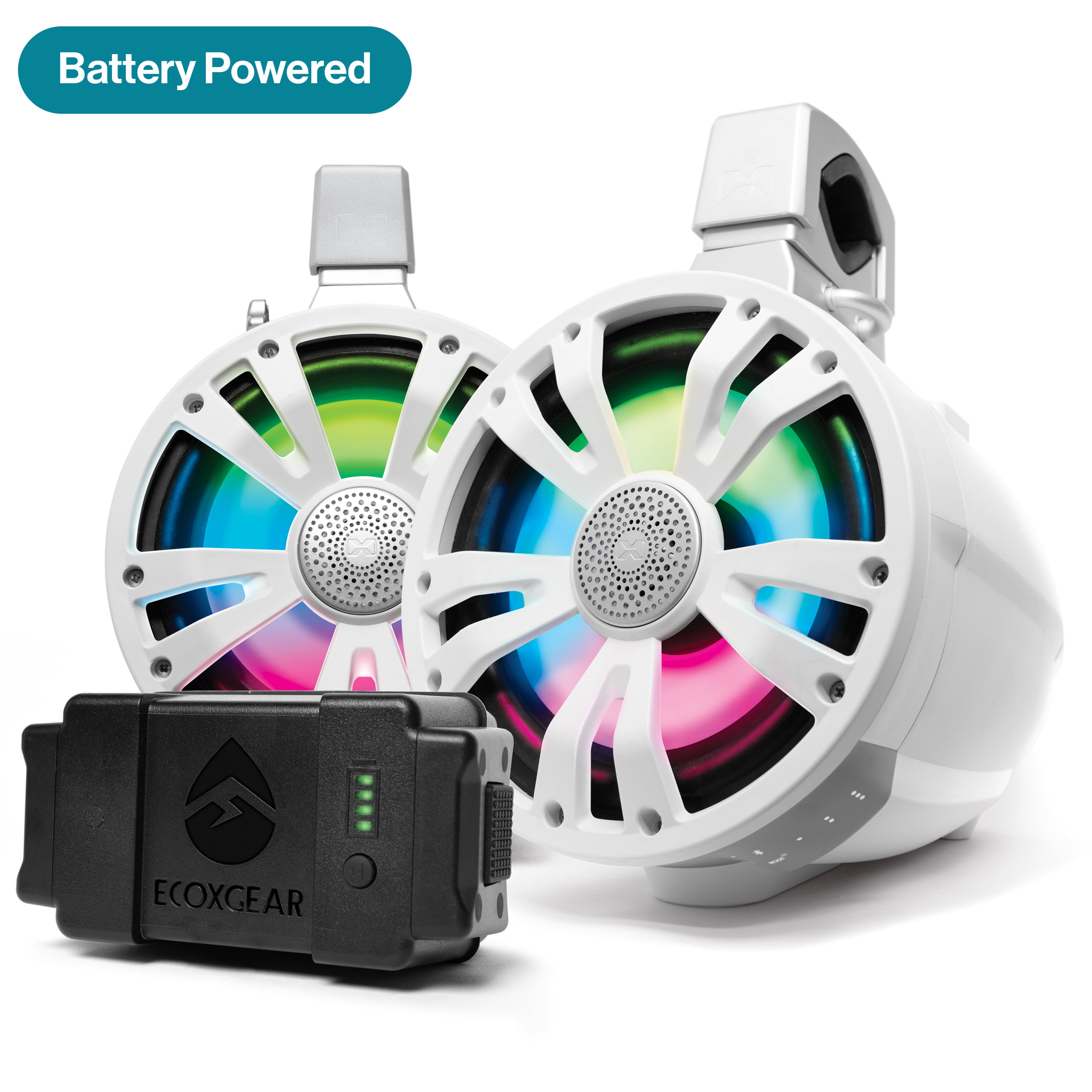 ExtremeTower Speakers TB8 -1 Battery Powered Bluetooth Amplified  + 1 Passive Tower Speaker SoundExtreme