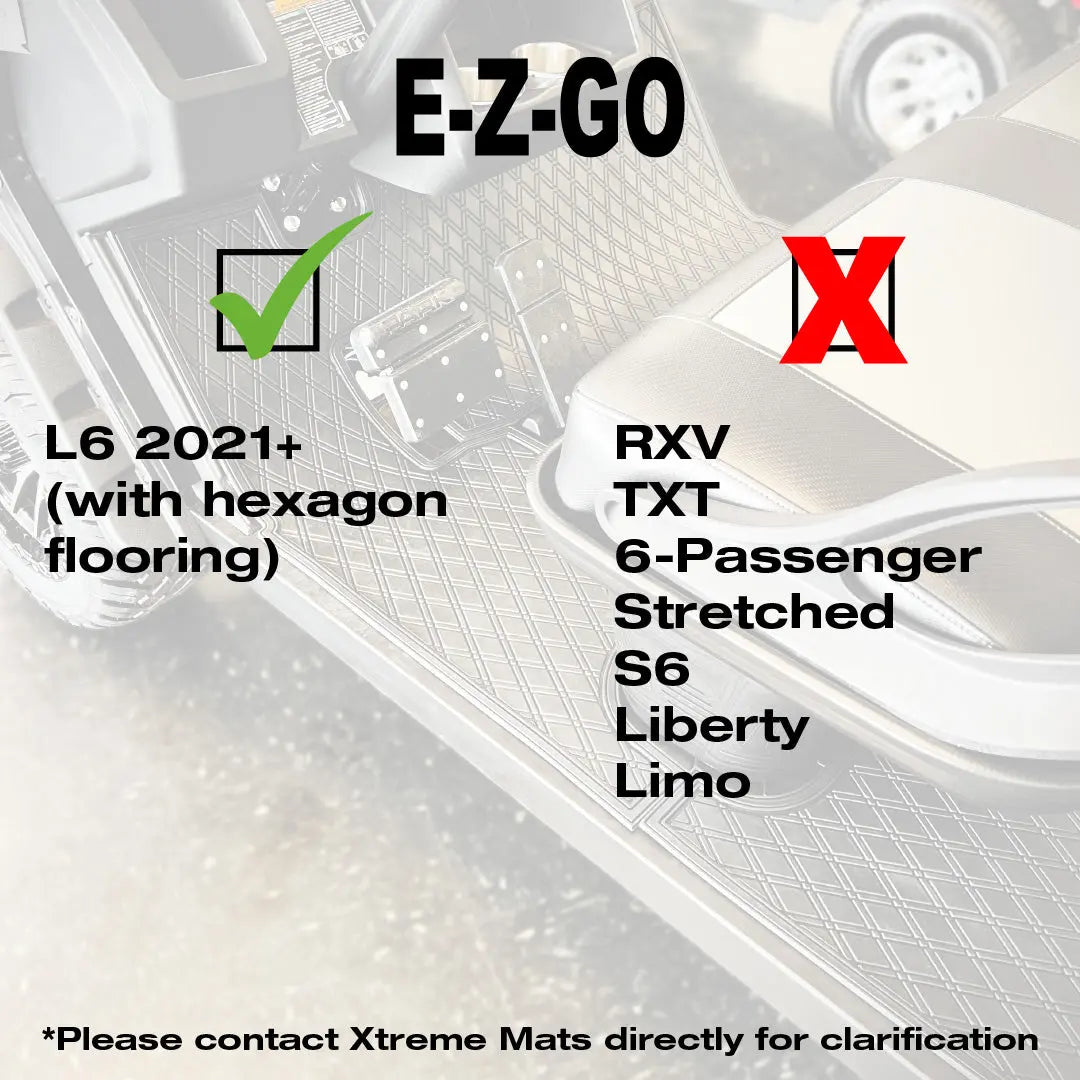 E-Z-GO Floor Mats SET - 1st & 2nd Row Mats - Fits E-Z-GO L6 2021+ Gen2 - PRO Series