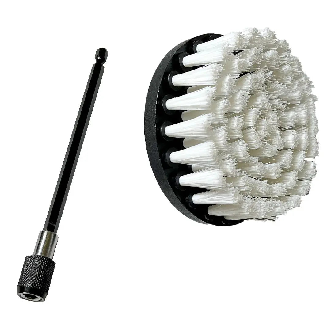 Xtreme Mats® Golf Cart Floor Mat Cleaning Brush - 4" Drill Brush Attachment with 6" Quick Change Extension Bar