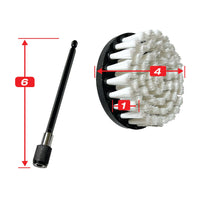 Xtreme Mats® Golf Cart Floor Mat Cleaning Brush - 4" Drill Brush Attachment with 6" Quick Change Extension Bar