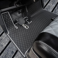 yamaha golf cart floor mat black diamond design with grey trim coverage