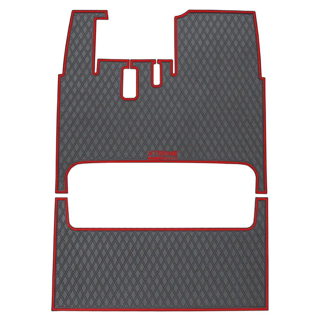 Red trim ICON Compatible Floor Mats SET - 1st & 2nd Row Mats - Fits ICON i40F, i40FL, i60, i60L - PRO SeriesICON Compatible Floor Mats SET - 1st & 2nd Row Mats - Fits ICON i40F, i40FL, i60, i60L - PRO Series