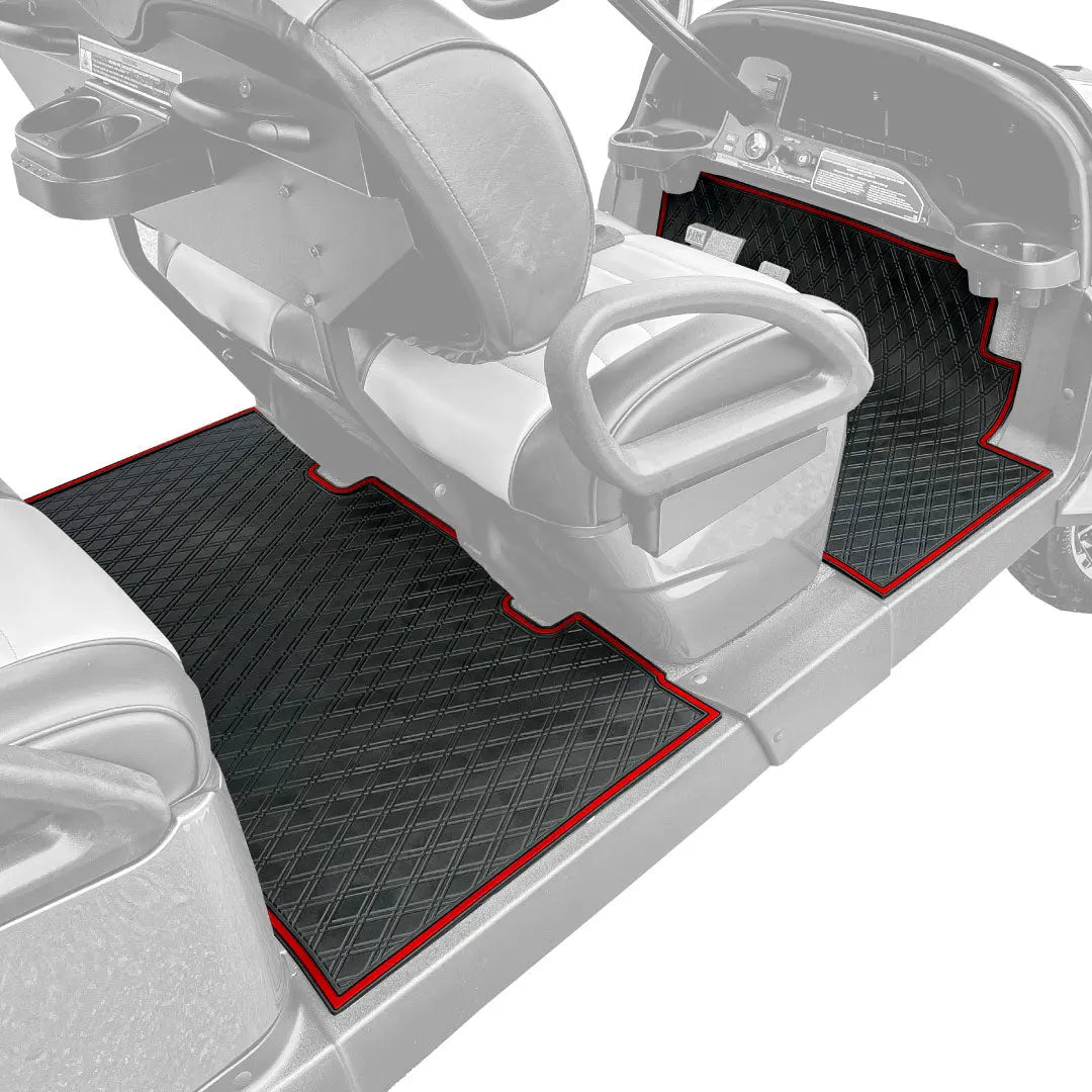 Red trim- Club Car Floor Mats SET - 1st & 2nd Row - For Club Car Onward 6 Passenger
