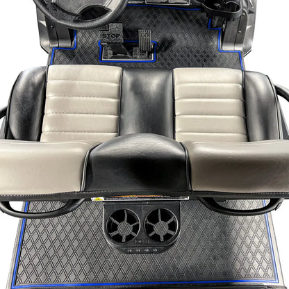 Club Car Floor Mats SET- Blue Trim - 1st & 2nd Row - For Club Car Onward 6 Passenger 
