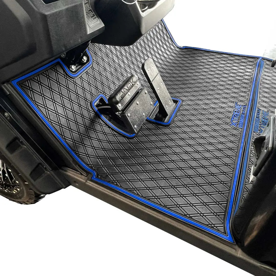Blue trim- E-Z-GO S2 & S4 Floor Mats - Fits E-Z-GO Express S2 and S4 (2021.5-Current)