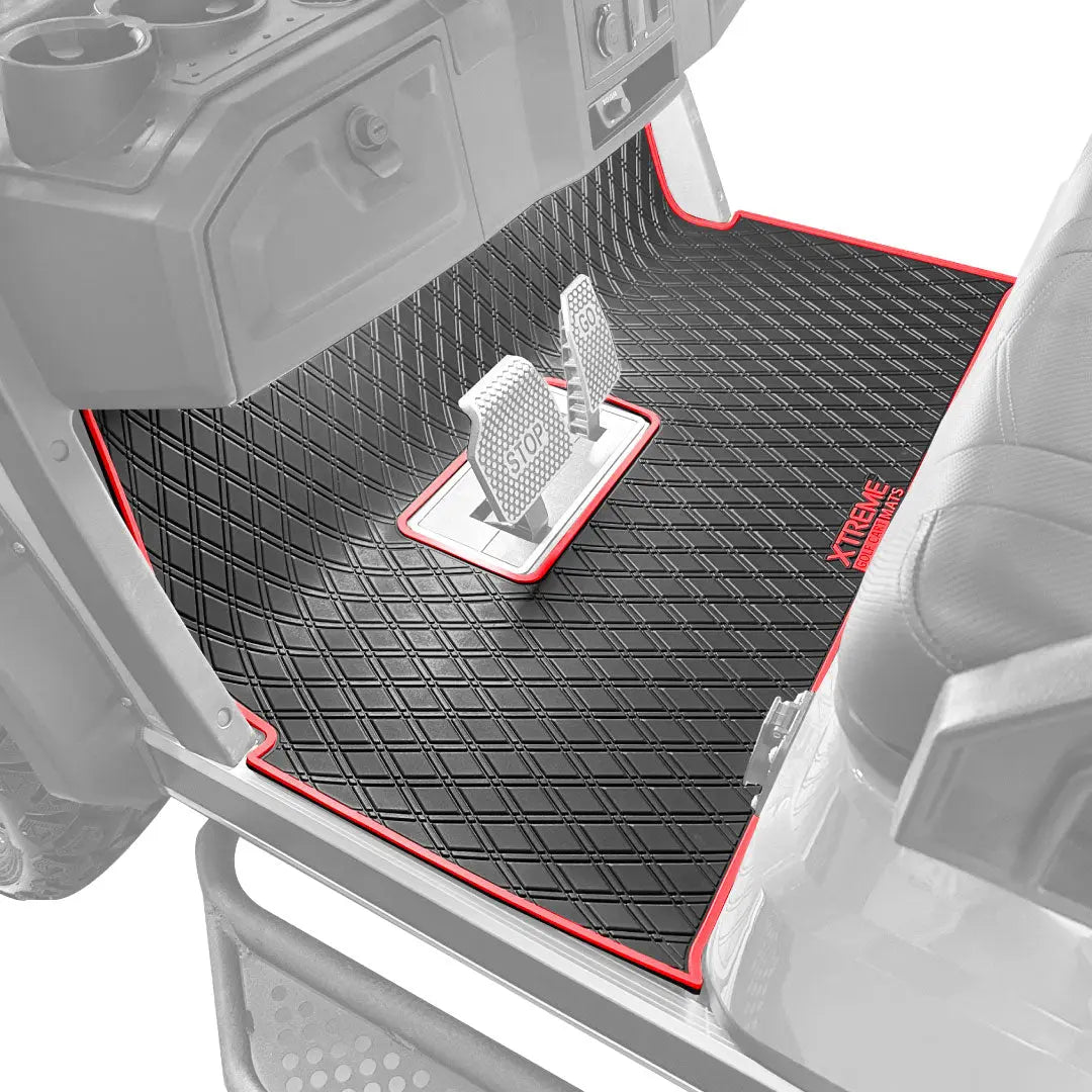 Red trim- Advanced EV Advent 2 / Advent 4 Golf Cart Floor Mat #trim-color_red-trim