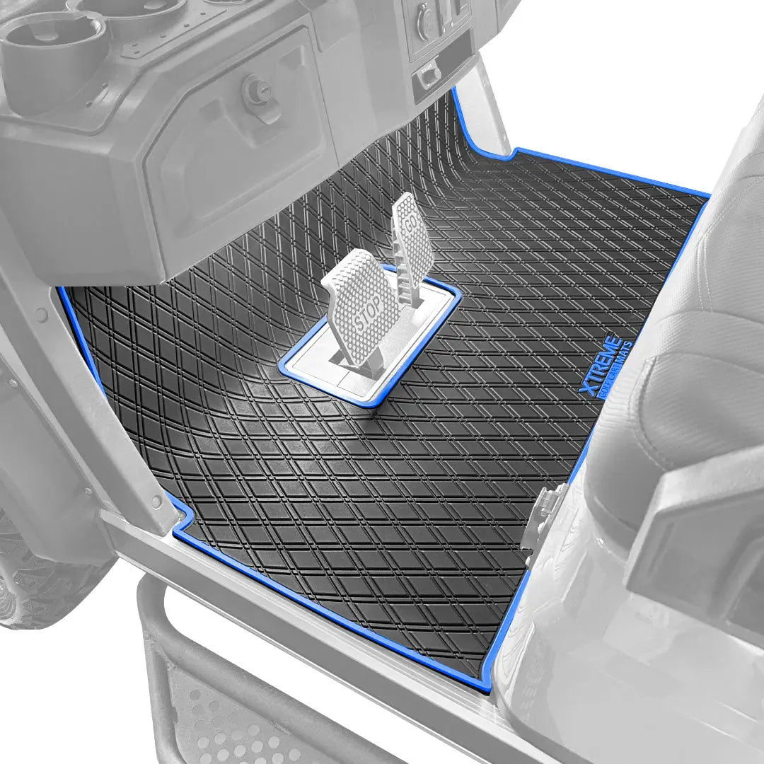 Blue trim- Advanced EV Advent 2 / Advent 4 Golf Cart Floor Mat #trim-color_blue-trim