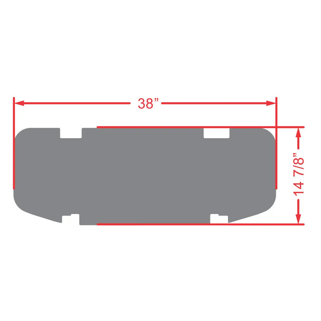 Measurements- PRO Series Rear Facing Foot Rest Mat - Fits DoubleTake Max 5 and Max 6 Rear Kits