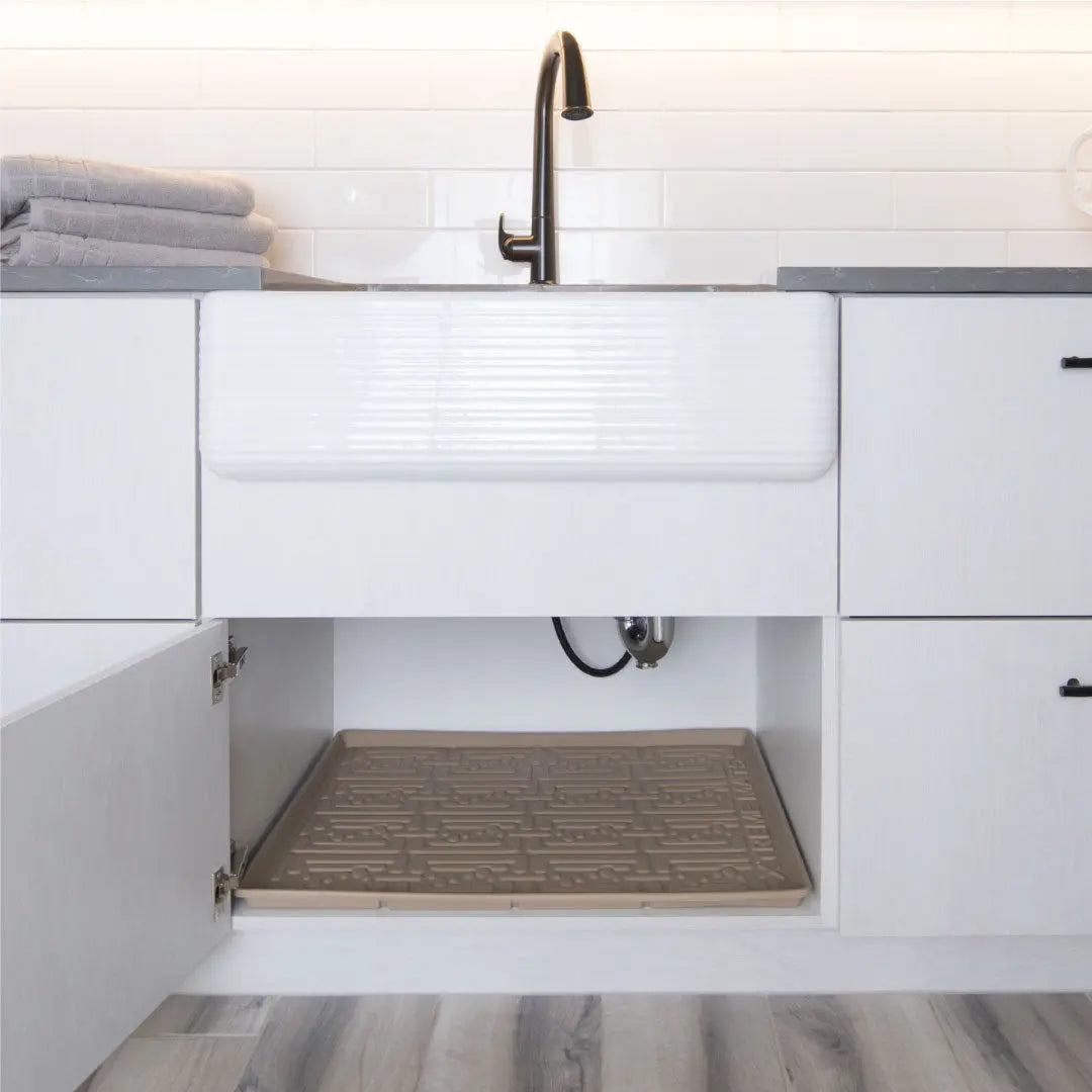 Beige Under Sink Cabinet Mat