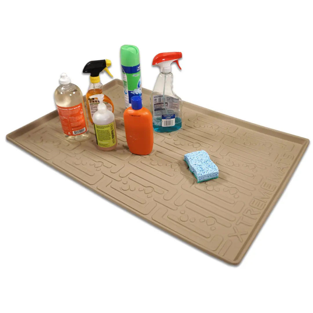 Beige Under Sink Cabinet Mat